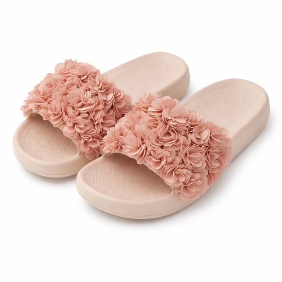 Skechers Shoes - Skechers Arch Fit Nude Blush Floral Slide Sandals Women’s Size 9 Comfort